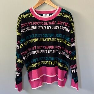 Juicy‎ Couture Logo Crewneck Sweater Sz L NWT